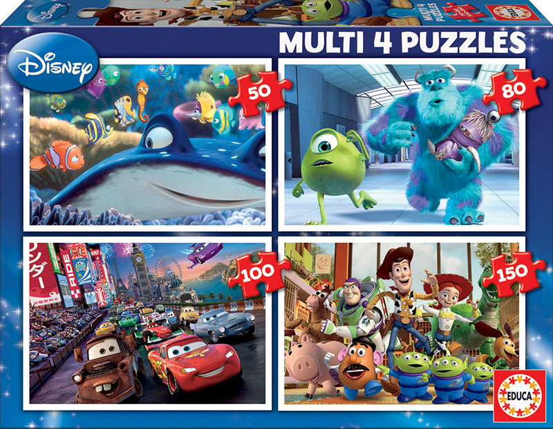 Puzzle de 50 à 150 pièces : 4 puzzles : Pixar - N/A - Kiabi - 14.35€