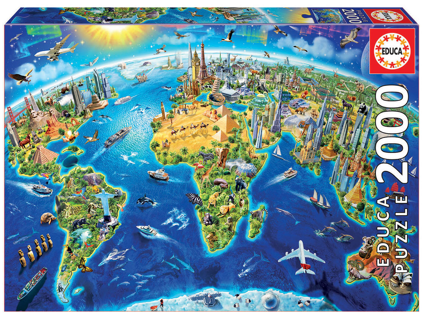 2000 World Landmarks Globe - Educa Borras
