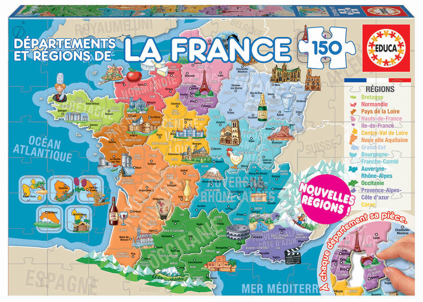 150 Départements et Régions de La France - Educa Borras