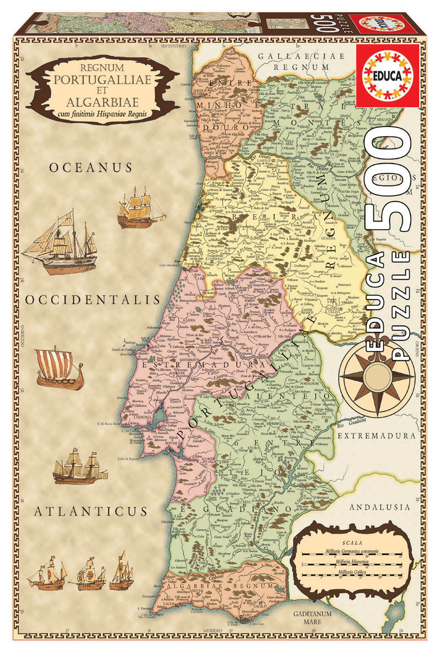 500 Historical map of Portugal - Educa Borras