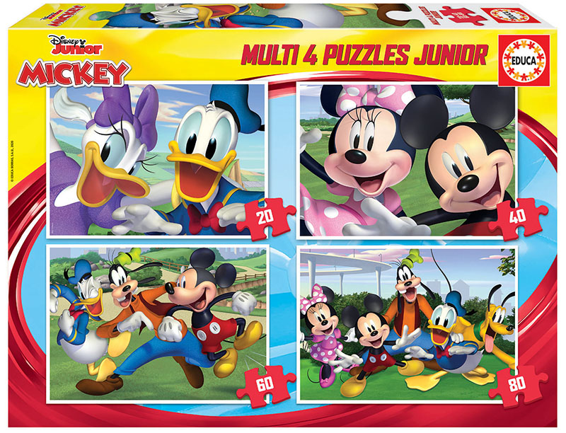 Multi 4 Junior Puzzles Mickey & Friends 20+40+60+80 - Educa Borras
