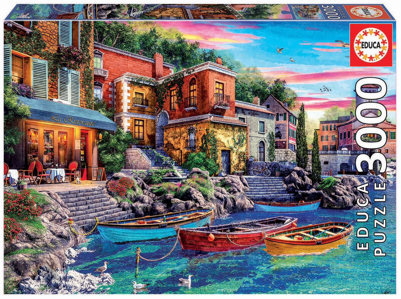 Educa 18015 Puzzles 5,000 Pieces, Sunset at The Port, Assorted