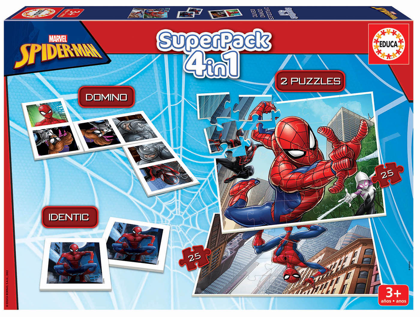 Educa Borras puzzle évolutif 4 en 1 Spider-Man, Commandez facilement en  ligne