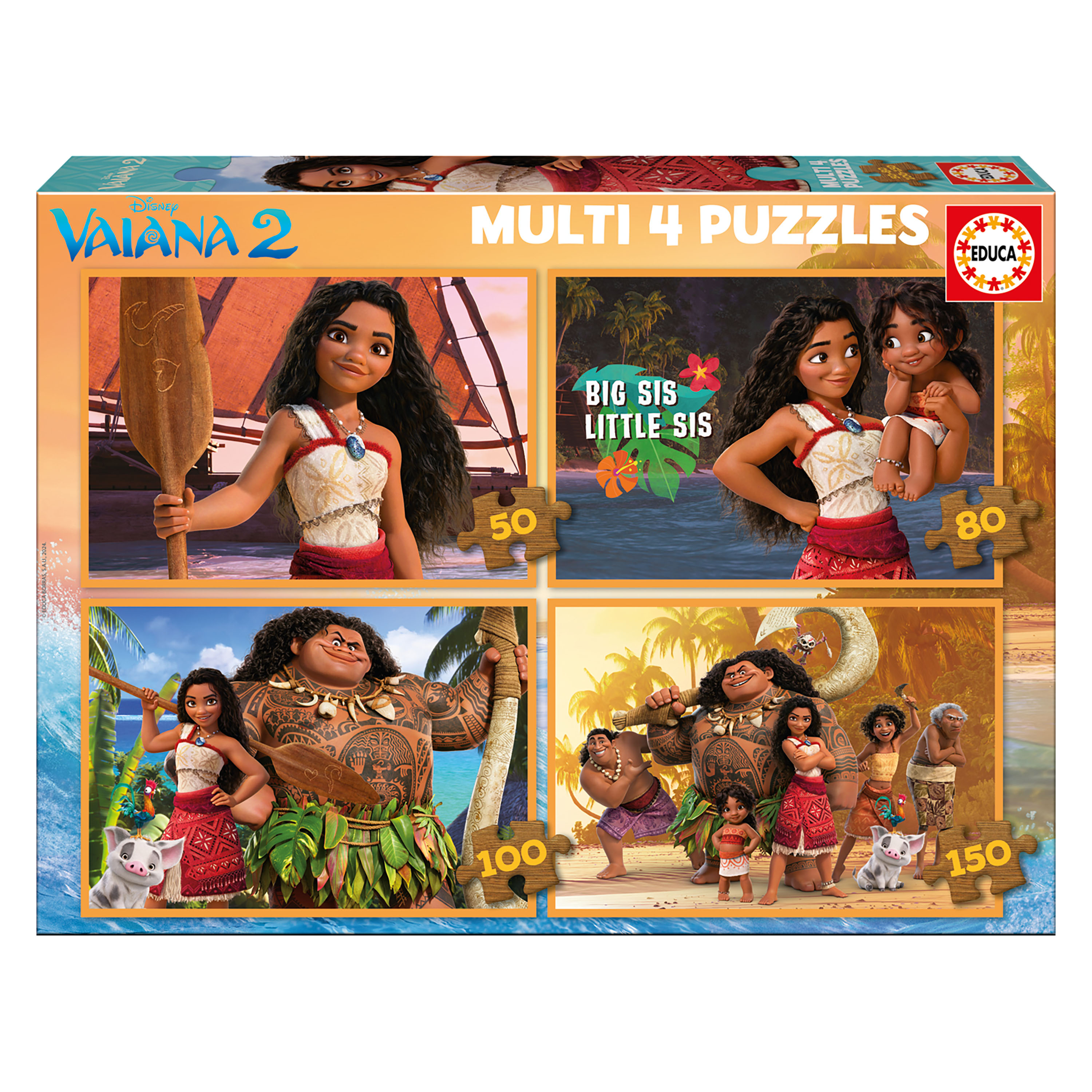 Multi 4 Puzzles Vaiana 2 50+80+100+150